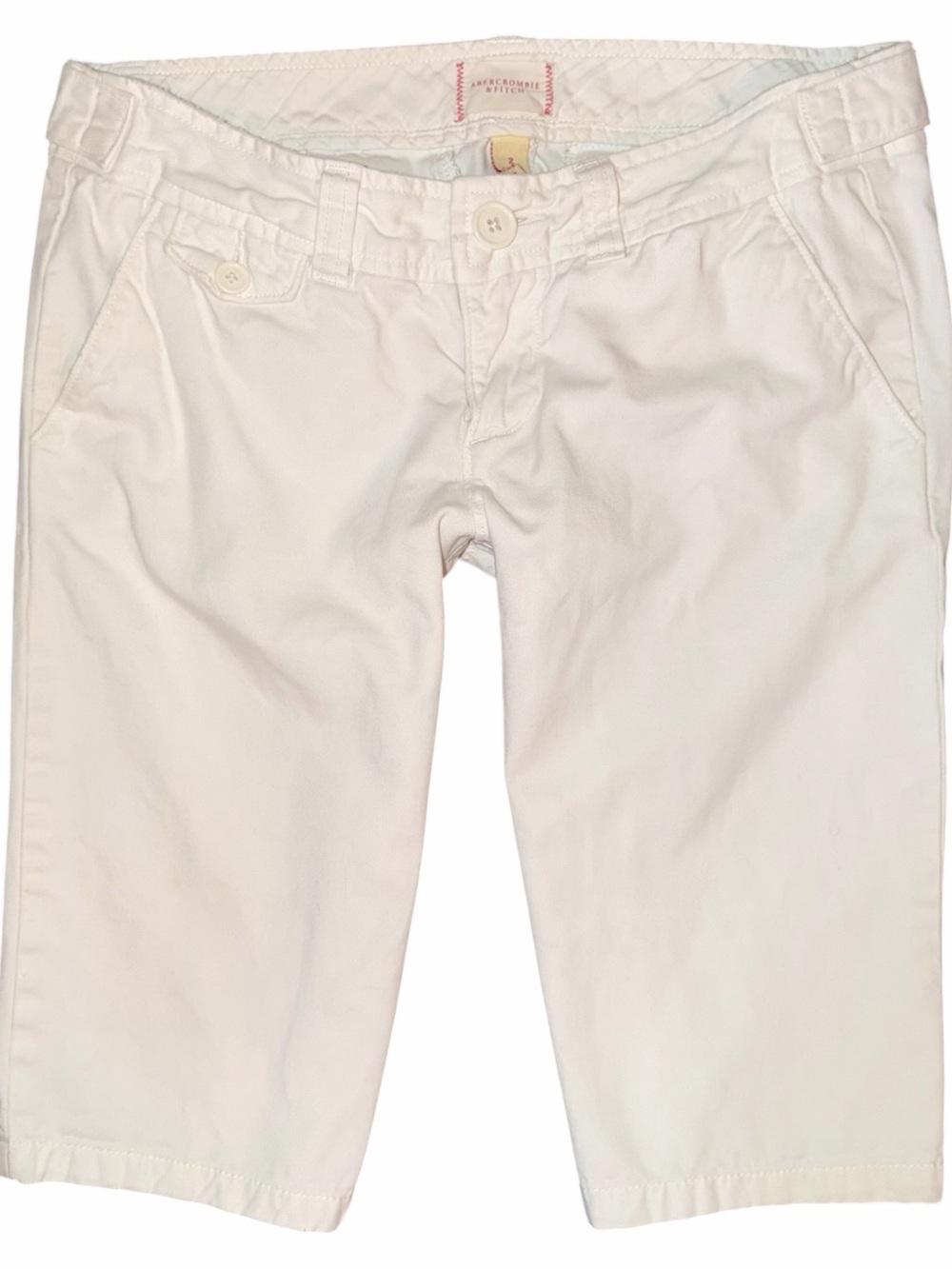 Y2K Abercrombie Capri Low Rise White Pants